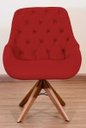 Ver imagem 2 de Poltrona Decorativa Linda Pé Giratório de Madeira Capitonê:vermelho