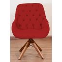 Ver imagem 2 de Poltrona Decorativa Linda Pé Giratório de Madeira Capitonê:vermelho