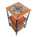 Ver imagem 1 de Fruteira de Ferro e Madeira Ladrilho Hidráulico Artesanal Ladrilho S02