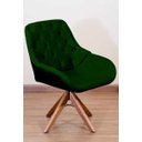 Ver imagem 1 de Poltrona Decorativa Linda Pé Giratório de Madeira Capitonê:verde