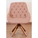 Ver imagem 2 de Poltrona Decorativa Linda Pé Giratório de Madeira Capitonê:rosa