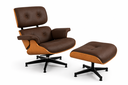 Ver imagem 1 de Poltrona Charles Eames com Puff - Couro Café 285 - Freijó
