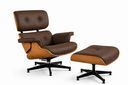 Ver imagem 2 de Poltrona Charles Eames com Puff - Couro Café 285 - Freijó