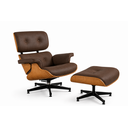Ver imagem 2 de Poltrona Charles Eames com Puff - Couro Café 285 - Freijó