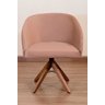 Poltrona Decorativa Redonda Pé Giratório de Madeira:rosa - 2