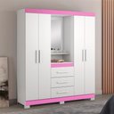 Ver imagem 2 de Guarda-roupa 4 Portas Huntano Rosa - Moveisaqui