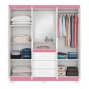 Ver imagem 3 de Guarda-roupa 4 Portas Huntano Rosa - Moveisaqui