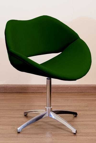 Poltrona Decorativa Beijo Pé Giratório de Alumínio:Verde - 2