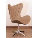 Ver imagem 2 de Poltrona Decorativa Egg Pé Giratório de Alumínio Capitonê:bege