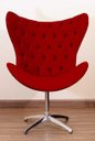 Ver imagem 1 de Poltrona Decorativa Egg Pé Giratório de Alumínio Capitonê:vermelho