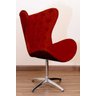 Poltrona Decorativa Egg Pé Giratório de Alumínio Capitonê:vermelho - 2