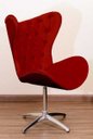 Ver imagem 2 de Poltrona Decorativa Egg Pé Giratório de Alumínio Capitonê:vermelho