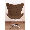 Ver imagem 1 de Poltrona Decorativa Egg Pé Giratório de Alumínio Capitonê:marrom