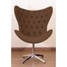 Poltrona Decorativa Egg Pé Giratório de Alumínio Capitonê:marrom - 1