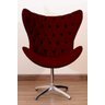 Poltrona Decorativa Egg Pé Giratório de Alumínio Capitonê:vinho - 1