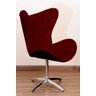 Poltrona Decorativa Egg Pé Giratório de Alumínio Capitonê:vinho - 2