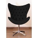 Ver imagem 1 de Poltrona Decorativa Egg Pé Giratório de Alumínio Capitonê:preto