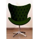 Ver imagem 1 de Poltrona Decorativa Egg Pé Giratório de Alumínio Capitonê:verde