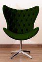 Ver imagem 1 de Poltrona Decorativa Egg Pé Giratório de Alumínio Capitonê:verde