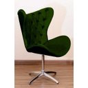 Ver imagem 2 de Poltrona Decorativa Egg Pé Giratório de Alumínio Capitonê:verde