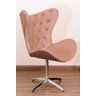 Poltrona Decorativa Egg Pé Giratório de Alumínio Capitonê:rosa - 2
