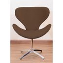 Ver imagem 1 de Poltrona Decorativa Swan Pé Giratório de Alumínio:marrom