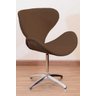 Poltrona Decorativa Swan Pé Giratório de Alumínio:marrom - 2