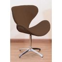 Ver imagem 2 de Poltrona Decorativa Swan Pé Giratório de Alumínio:marrom