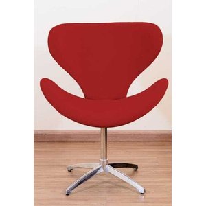 Poltrona Decorativa Swan Pé Giratório de Alumínio:vermelho