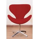 Ver imagem 1 de Poltrona Decorativa Swan Pé Giratório de Alumínio:vermelho