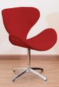 Ver imagem 2 de Poltrona Decorativa Swan Pé Giratório de Alumínio:vermelho