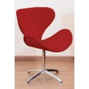 Ver imagem 2 de Poltrona Decorativa Swan Pé Giratório de Alumínio:vermelho