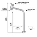 Ver imagem 3 de Torneira Link para Banheiros Lavabos e Cozinhas 100% em Metal Alta Abertura em 1/4 de Volta