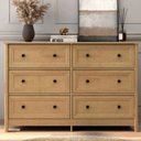 Ver imagem 1 de Cômoda para Quarto 6 Gavetas com Moldura Americana 119,6cm com Pés Marrom/Carvalho