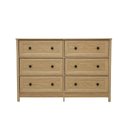 Ver imagem 2 de Cômoda para Quarto 6 Gavetas com Moldura Americana 119,6cm com Pés Marrom/Carvalho