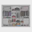 Ver imagem 2 de Guarda Roupa Casal Ripado 3 Portas 6 Gavetas - York-branco - Móveis Europa