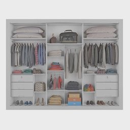 Guarda Roupa Casal Ripado 3 Portas 6 Gavetas - York-branco - Móveis Europa - 2