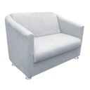 Ver imagem 2 de Namoradeira Bia Decorativa 2 Lugares Suede Cinza