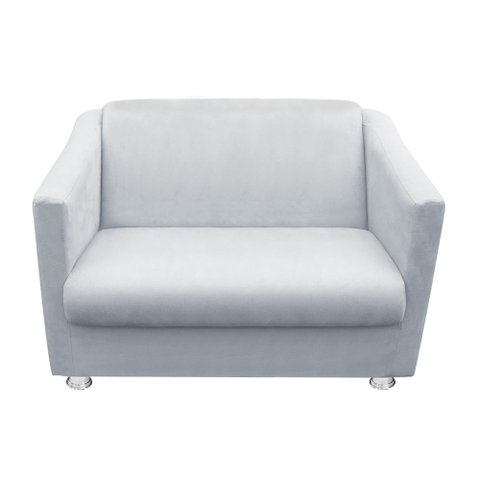 Namoradeira Bia Decorativa 2 Lugares Suede Cinza