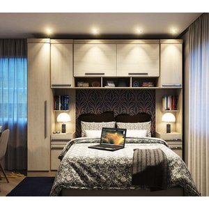 Guarda Roupa Modulado Casal 7 Portas 2 Gavetas com Armario Ponte 147cm Master Luciane Móveis