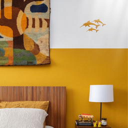 Quadro Peixes Golfinho Madeira Maciça Decorativo Envernizado - 5
