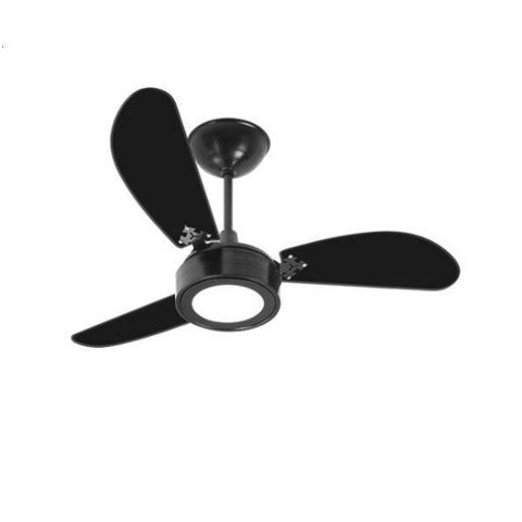 Ventilador de Teto Light LED New Light LED Preto (Led 12W) 6000K 3 Pás MDF Preto/Tabaco - 220V - Pre