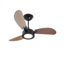 Ventilador de Teto Light LED New Light LED Preto (Led 12W) 6000K 3 Pás MDF Preto/Tabaco - 110V - Tab - 1