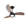 Ventilador de Teto Light LED New Light LED Preto (Led 12W) 6000K 3 Pás MDF Preto/Tabaco - 110V - Tab - 1