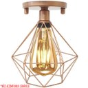 Ver imagem 4 de 5 Lustres Teto Plafon Industrial Aramado Diamante Retrô Luminária Sobrepor Vintage Cobre Rose