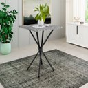 Ver imagem 1 de Mesa Quadrada 70cm para Sala de Jantar Tampo Granito Leia Preto/Ocre