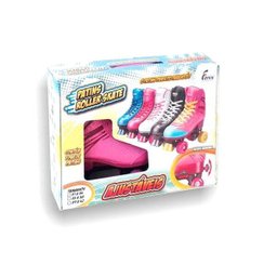 Patins Roller Skate Infantil 4 Rodas Clássico Ajustável Preto - 35/38 - 4