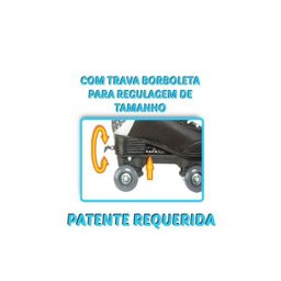 Patins Roller Skate Infantil 4 Rodas Clássico Ajustável Preto - 39/42 - 5