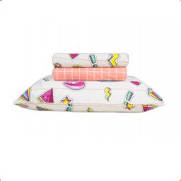 Kit Colcha Solteiro Infantil 240x160cm Patchwork Ultrasonic Cactus Happy Day - 2