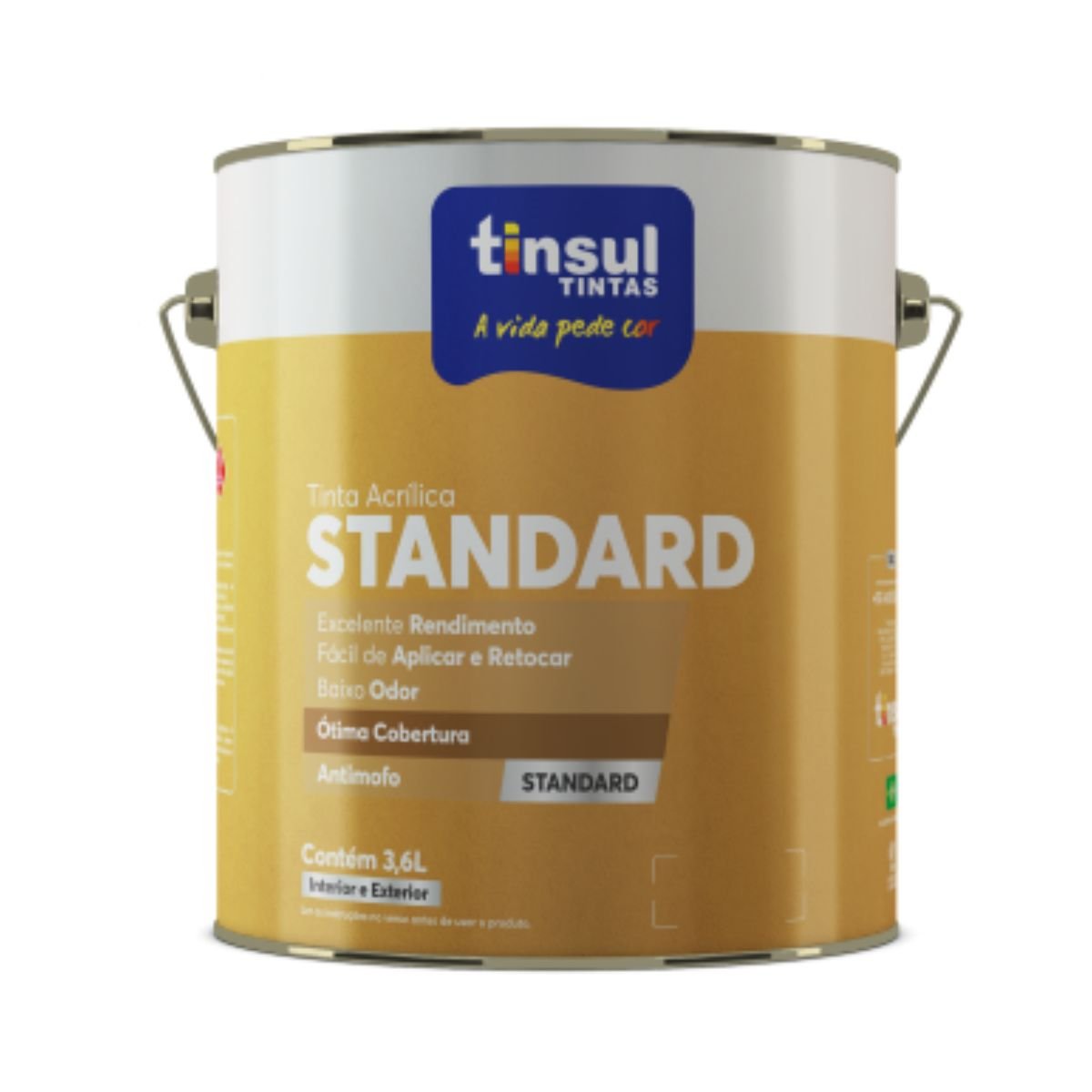 Tinta Acrílica Standard Branco Fosco 3,6l | Tinsul Tintas